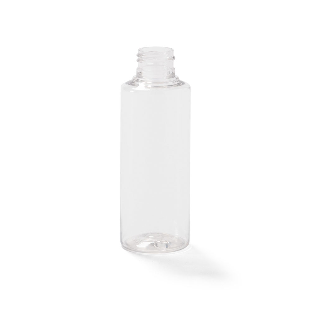 2 oz Clear PET Plastic Refillable Bottles with Black Disc Top Caps