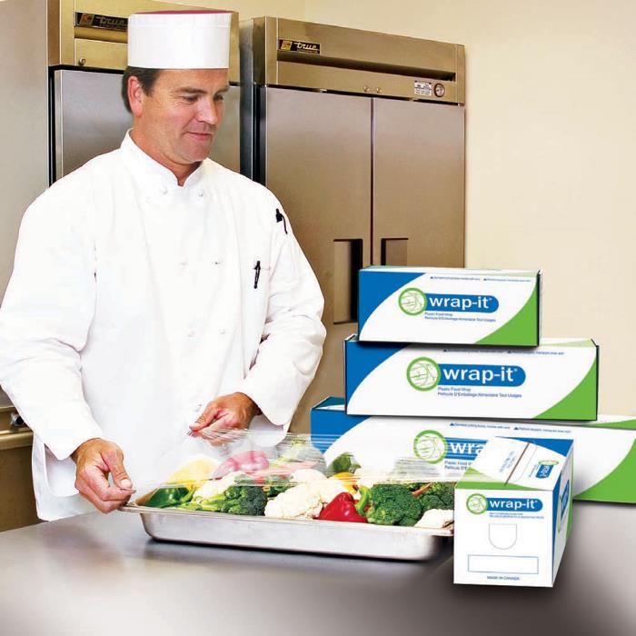 Plastic wrap shop with zip cutter