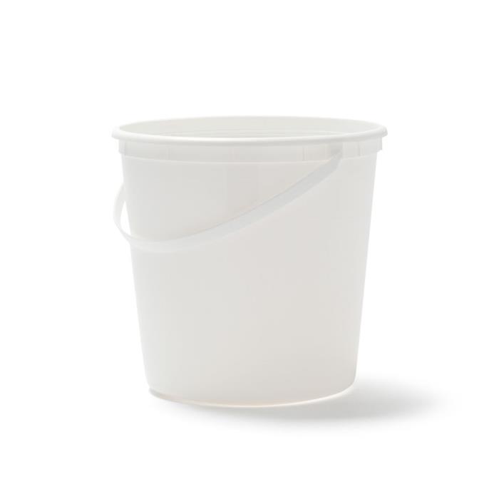 Choice 64 oz. White Food Bucket with Lid - 35/Pack