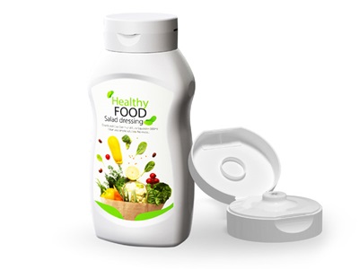55mm flip top on a plastic food bottle manufactured by berry